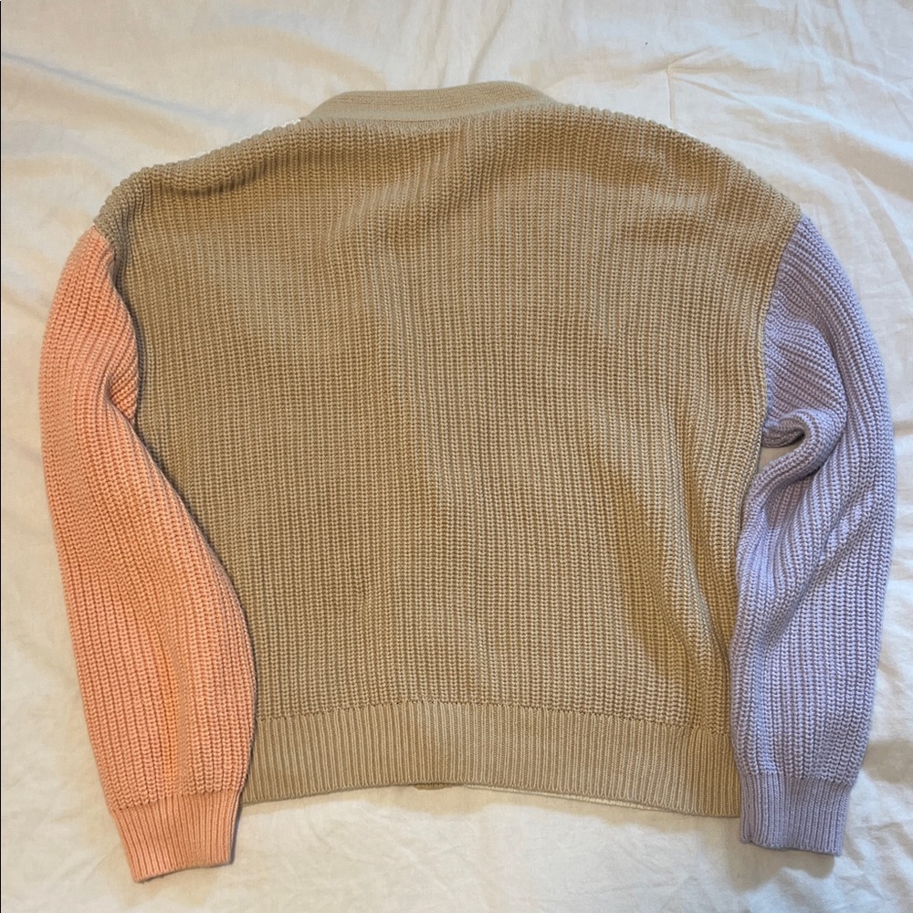 GAP Colorblock Button-Front Cardigan - Cream, Lavender & Peach - Picture 5 of 5